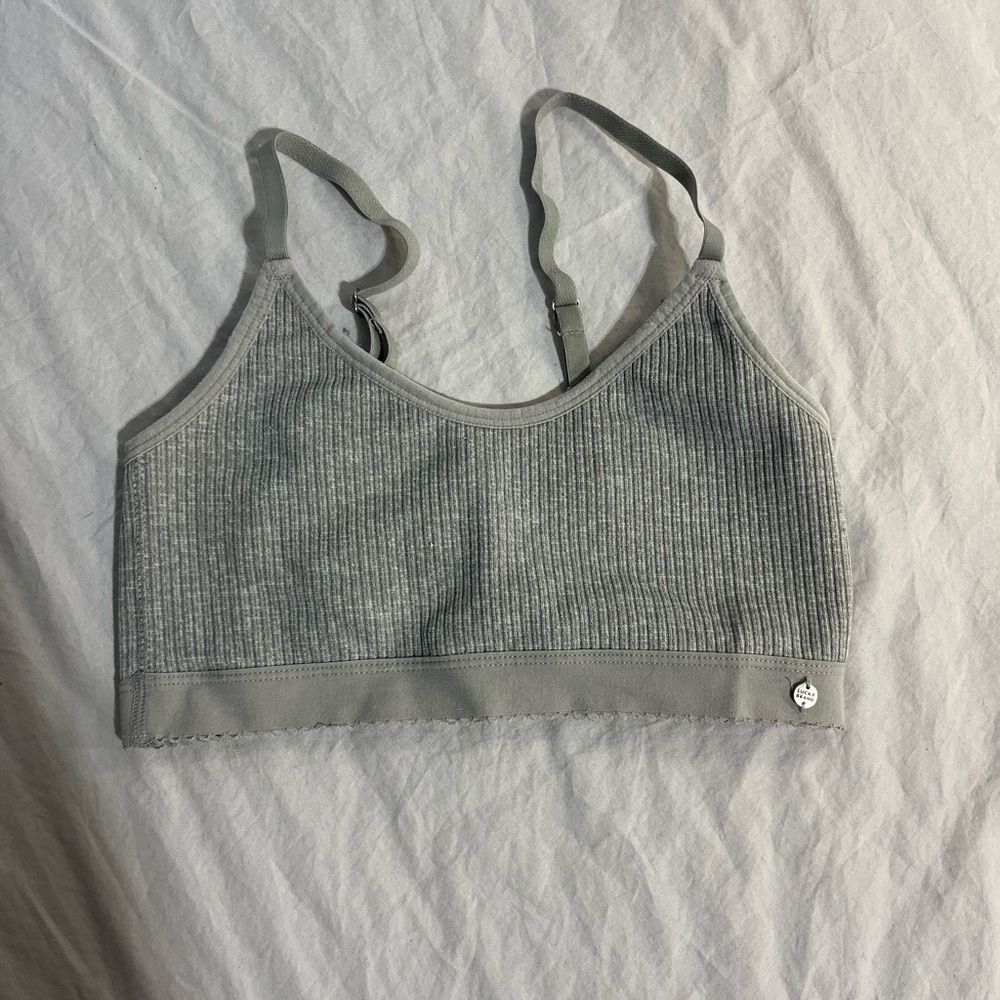 Lucky Brand Gray Ribbed Bralette